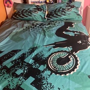 Motocross dirt bike duvet full size